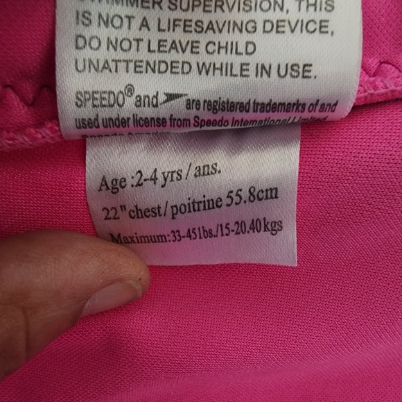 Speedo swimming/ training Vest Girls Size 2-4 and Pink n Blue Arm Floati… - Picture 5 of 5